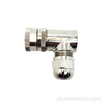 4 conector feminino M12 de ângulo de pólo